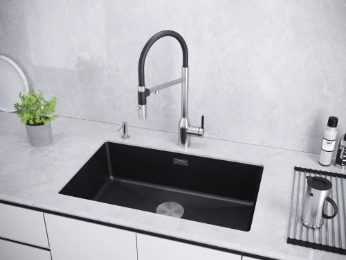 Кухонная мойка LUMI 74 UNI-SKEW из искусственного гранита прямоугольная Антрацит