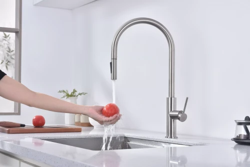 Смеситель Paulmark Senso сенсорный с режимами душ / струя Брашированная сталь