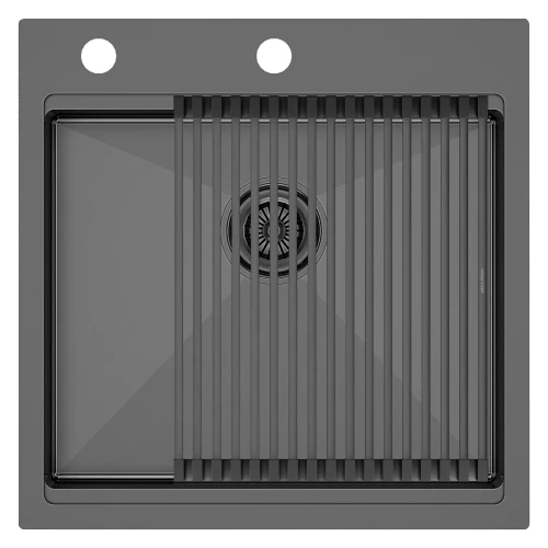 Кухонная мойка KRONER-PRO 51 Вороненая сталь GM