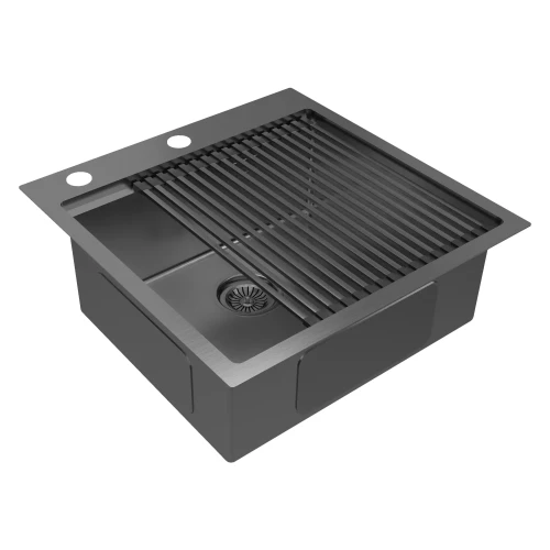 Кухонная мойка KRONER-PRO 51 Вороненая сталь GM