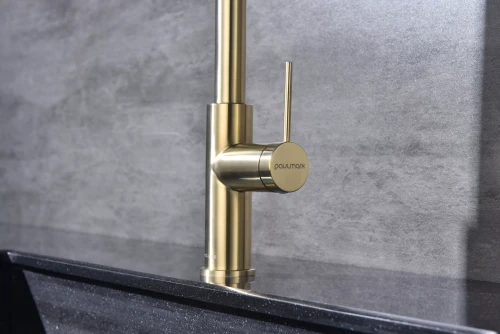 Смеситель Paulmark Galant с подключением к фильтру для воды однорычажный светлое золото