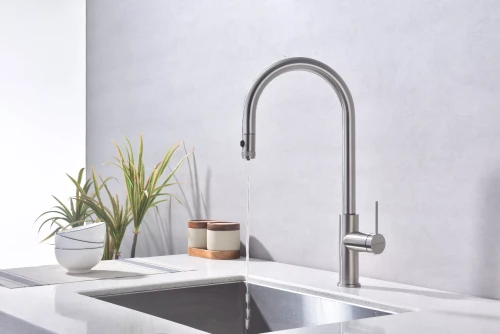 Смеситель Paulmark Galant с подключением к фильтру для воды однорычажный Брашированная сталь