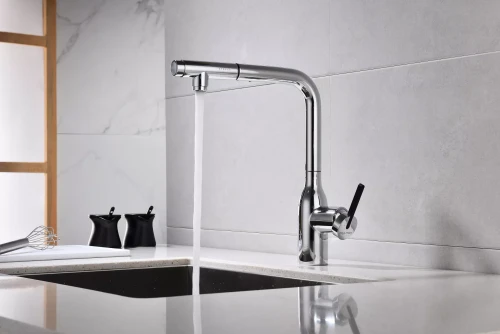 Смеситель с подключением к фильтру для воды с выдвижным изливом Paulmark Viper Хром CR