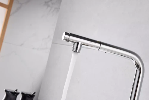 Смеситель с подключением к фильтру для воды с выдвижным изливом Paulmark Viper Хром CR