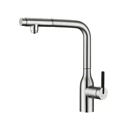 Смеситель с подключением к фильтру для воды с выдвижным изливом Paulmark Viper Брашированная сталь