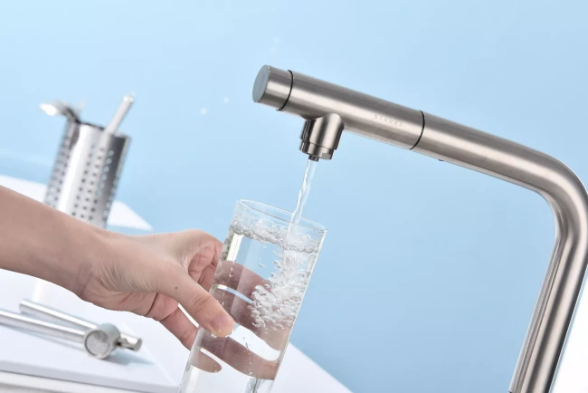 Смеситель с подключением к фильтру для воды с выдвижным изливом Paulmark Viper