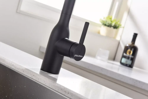 Смеситель с подключением к фильтру для воды с выдвижным изливом Paulmark Viper Антрацит