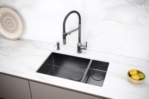Кухонная мойка                NEXT 69/2S UNI Вороненая сталь GM