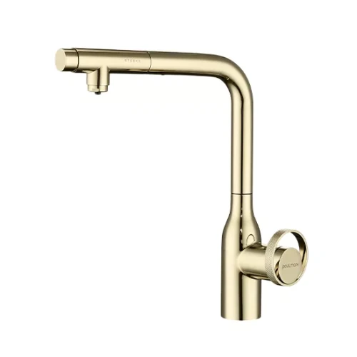 Смеситель с выдвижным изливом Paulmark Urban Золото G