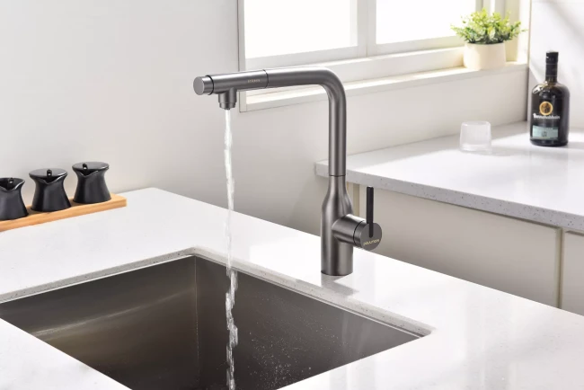 Смеситель с подключением к фильтру для воды с выдвижным изливом Paulmark Viper