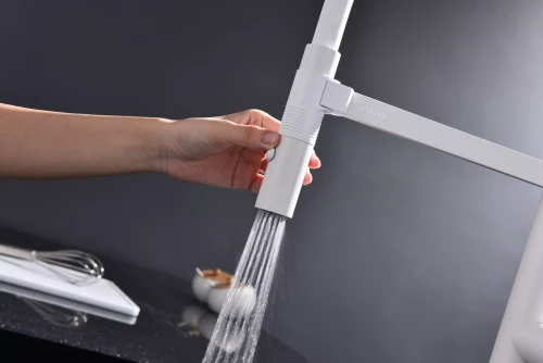 Смеситель Paulmark Leader с гибким изливом Белый матовый WH