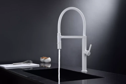 Смеситель Paulmark Leader с гибким изливом Белый матовый WH