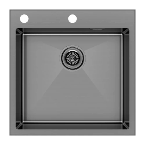 Кухонная мойка KRONER-EDGE 51 Вороненая сталь GM