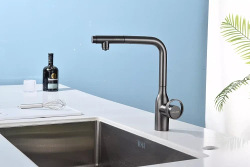 Смеситель с выдвижным изливом Paulmark Urban Вороненая сталь GM