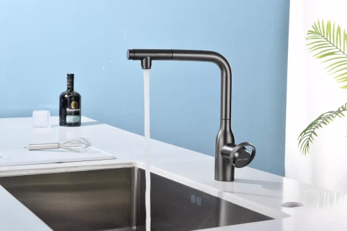 Смеситель с выдвижным изливом Paulmark Urban Вороненая сталь GM