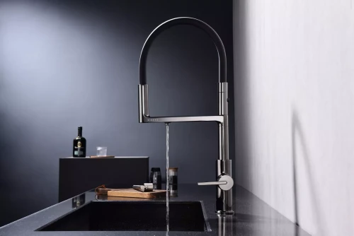 Смеситель Paulmark Tornado с подключением к фильтру для воды Глянцевый чёрный Gb