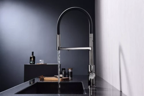 Смеситель Paulmark Tornado с подключением к фильтру для воды Глянцевый чёрный Gb