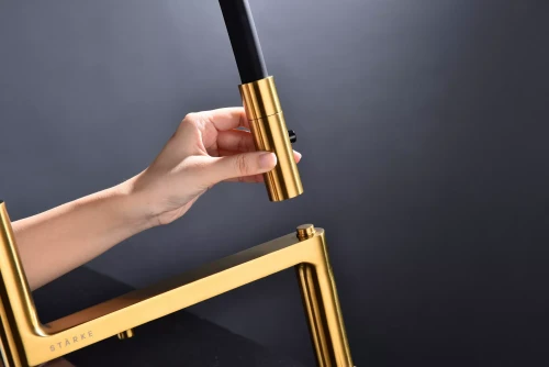 Смеситель Paulmark Tornado с подключением к фильтру для воды Брашированное золото BG