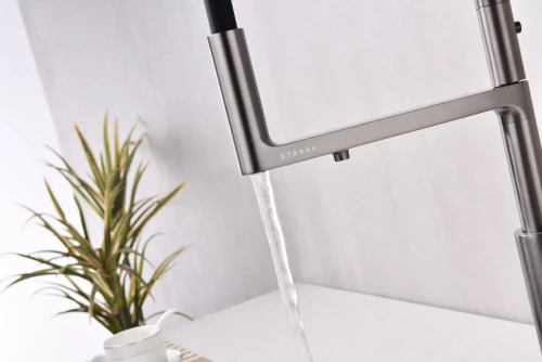 Смеситель Paulmark Tornado с подключением к фильтру для воды Вороненая сталь GM