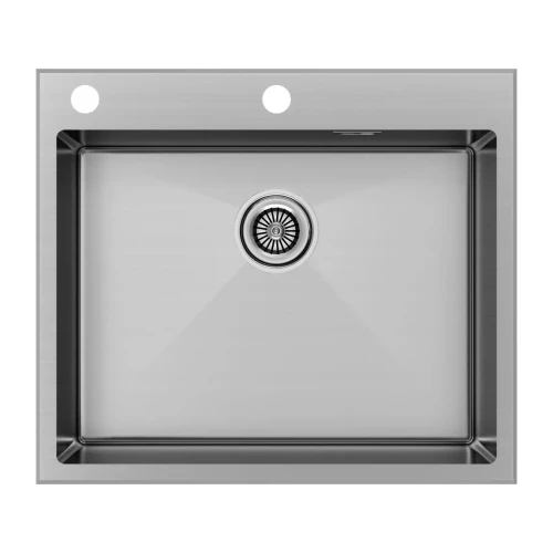 Кухонная мойка KRONER-EDGE 59 из нержавеющей стали Брашированная сталь
