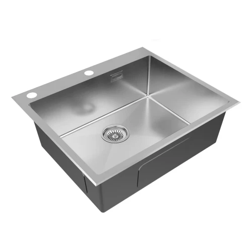 Кухонная мойка KRONER-EDGE 59 из нержавеющей стали Брашированная сталь