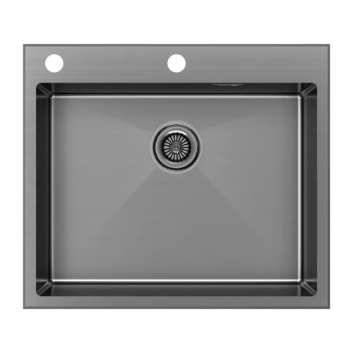 Кухонная мойка KRONER-EDGE 59 из нержавеющей стали Вороненая сталь GM