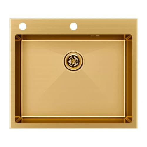 Кухонная мойка KRONER-EDGE 59 из нержавеющей стали Брашированное золото BG