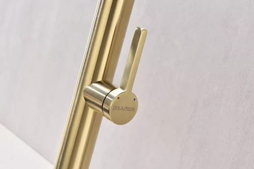 Смеситель Paulmark Leader с гибким изливом светлое золото