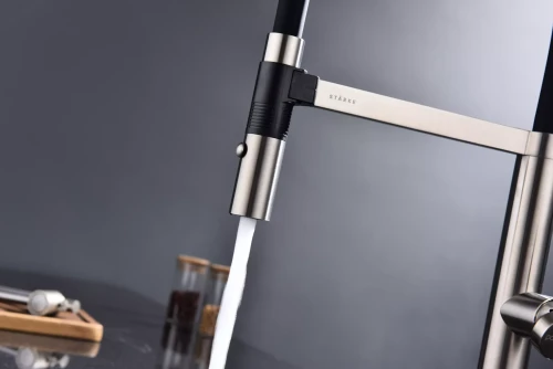 Смеситель Paulmark Leader с гибким изливом Брашированная сталь