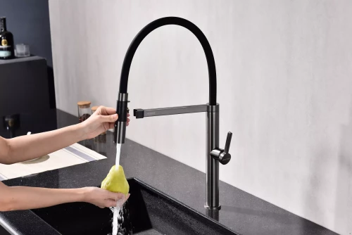 Смеситель Paulmark Leader с гибким изливом Вороненая сталь GM