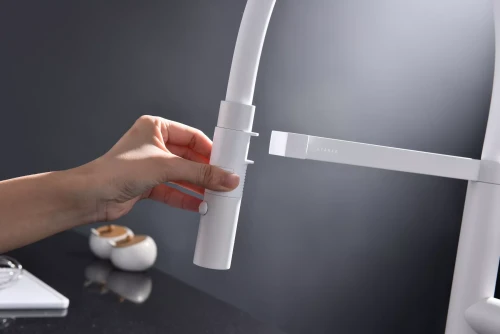 Смеситель Paulmark Leader с гибким изливом Белый матовый WH