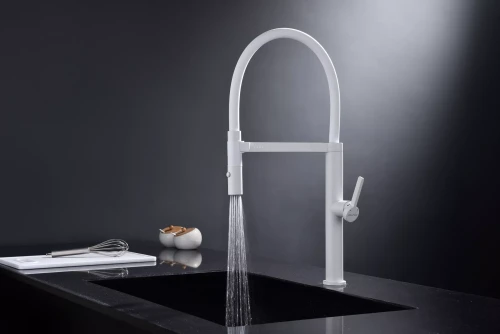 Смеситель Paulmark Leader с гибким изливом Белый матовый WH