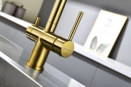 Смеситель SERPENTINE с подключением к фильтру для воды Брашированное золото BG