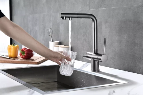 Смеситель SERPENTINE с подключением к фильтру для воды Вороненая сталь GM