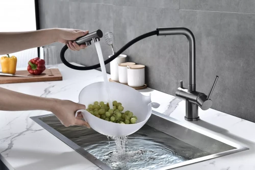 Смеситель SERPENTINE с подключением к фильтру для воды Вороненая сталь GM