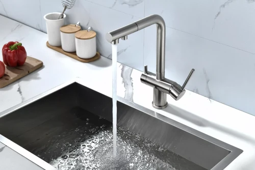 Смеситель SERPENTINE с подключением к фильтру для воды Брашированная сталь