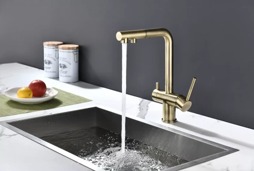 Смеситель SERPENTINE с подключением к фильтру для воды Бронза BR