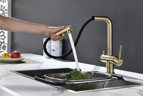 Смеситель SERPENTINE с подключением к фильтру для воды Бронза BR