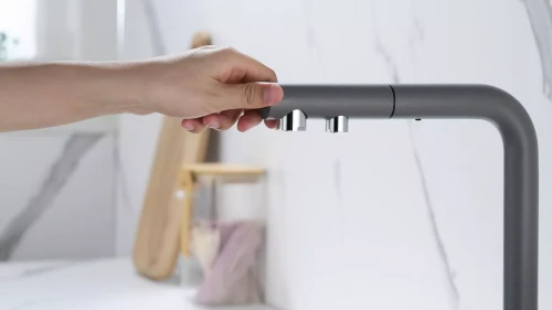 Смеситель SERPENTINE с подключением к фильтру для воды Серый металлик