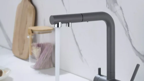 Смеситель SERPENTINE с подключением к фильтру для воды Серый металлик