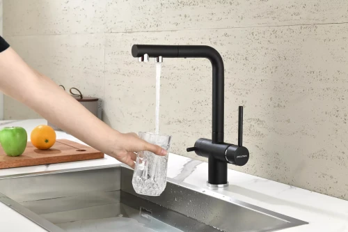 Смеситель SERPENTINE с подключением к фильтру для воды черный