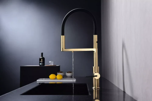 Смеситель Paulmark Tornado с подключением к фильтру для воды светлое золото