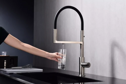 Смеситель Paulmark Tornado с подключением к фильтру для воды Брашированная сталь