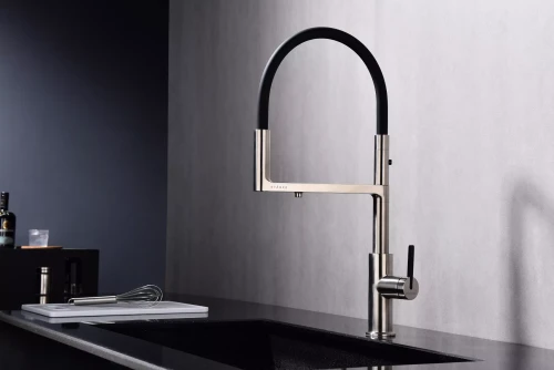 Смеситель Paulmark Tornado с подключением к фильтру для воды Брашированная сталь