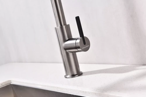 Смеситель Paulmark Tornado с подключением к фильтру для воды Вороненая сталь GM