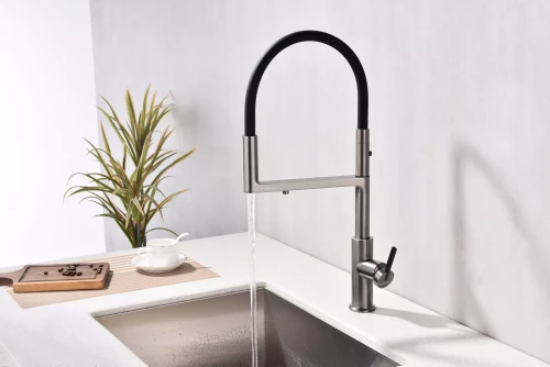 Смеситель Paulmark Tornado с подключением к фильтру для воды Вороненая сталь GM