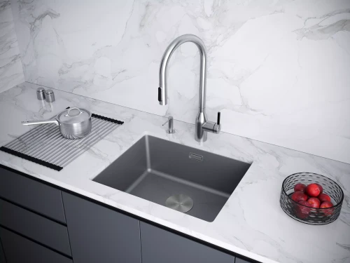 Кухонная мойка LUMI 55 UNI Серый металлик