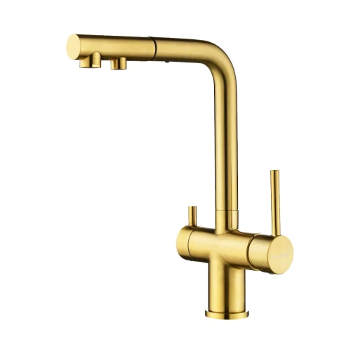 Смеситель SERPENTINE с подключением к фильтру для воды Брашированное золото BG