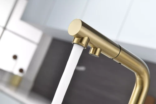 Смеситель SERPENTINE с подключением к фильтру для воды светлое золото