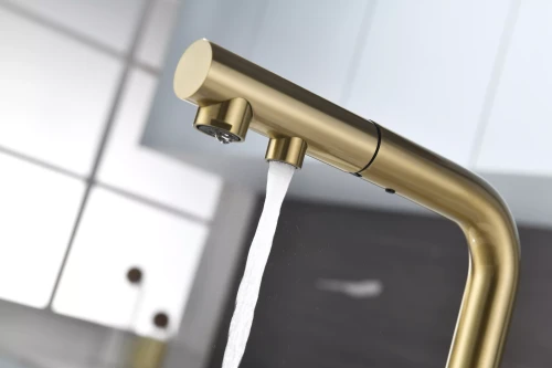 Смеситель SERPENTINE с подключением к фильтру для воды светлое золото